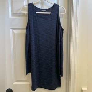 Blue-black Express Shoulder Cut Out Dress